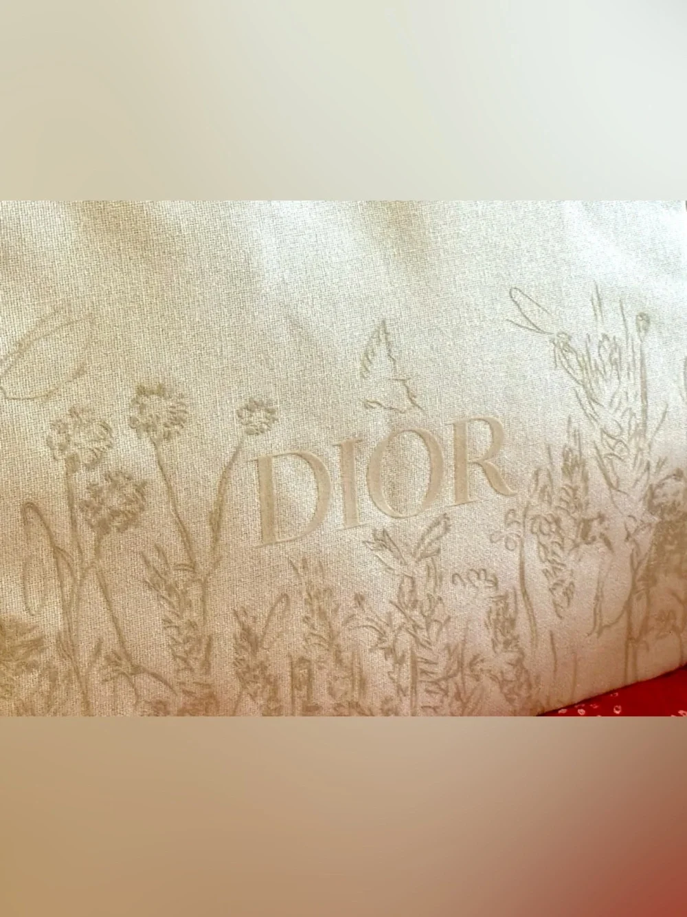 Dior Cream Embossed Floral Envelope Trousseau Bag - Picture 2 of 10